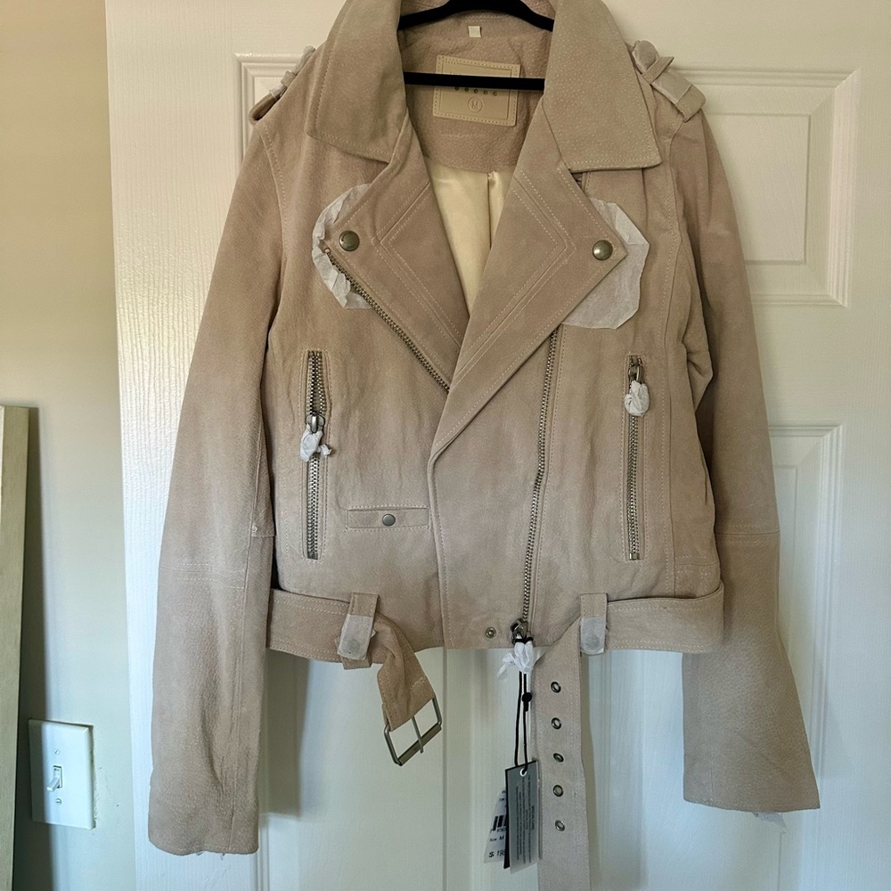 Blank NYC Beige Leather Jacket